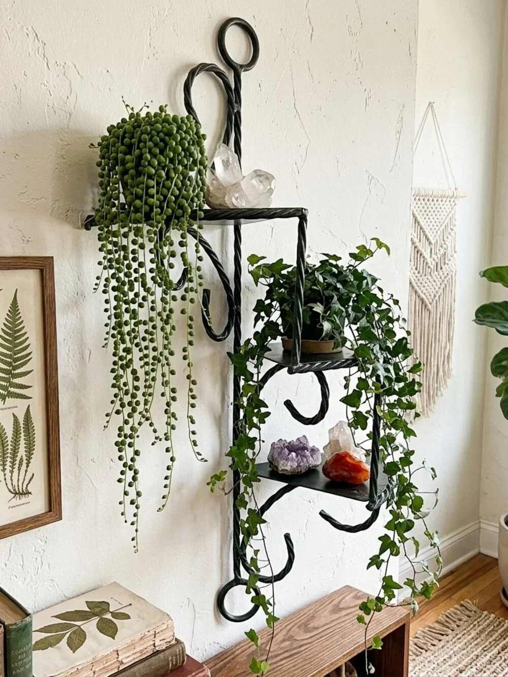 Vintage Iron Staircase Twisted Shelf Witchy Witch Halloween Gothic